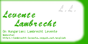 levente lambrecht business card